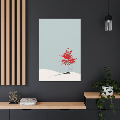 Maple Tree in Winter - Illustration Canvas Gallery Wraps