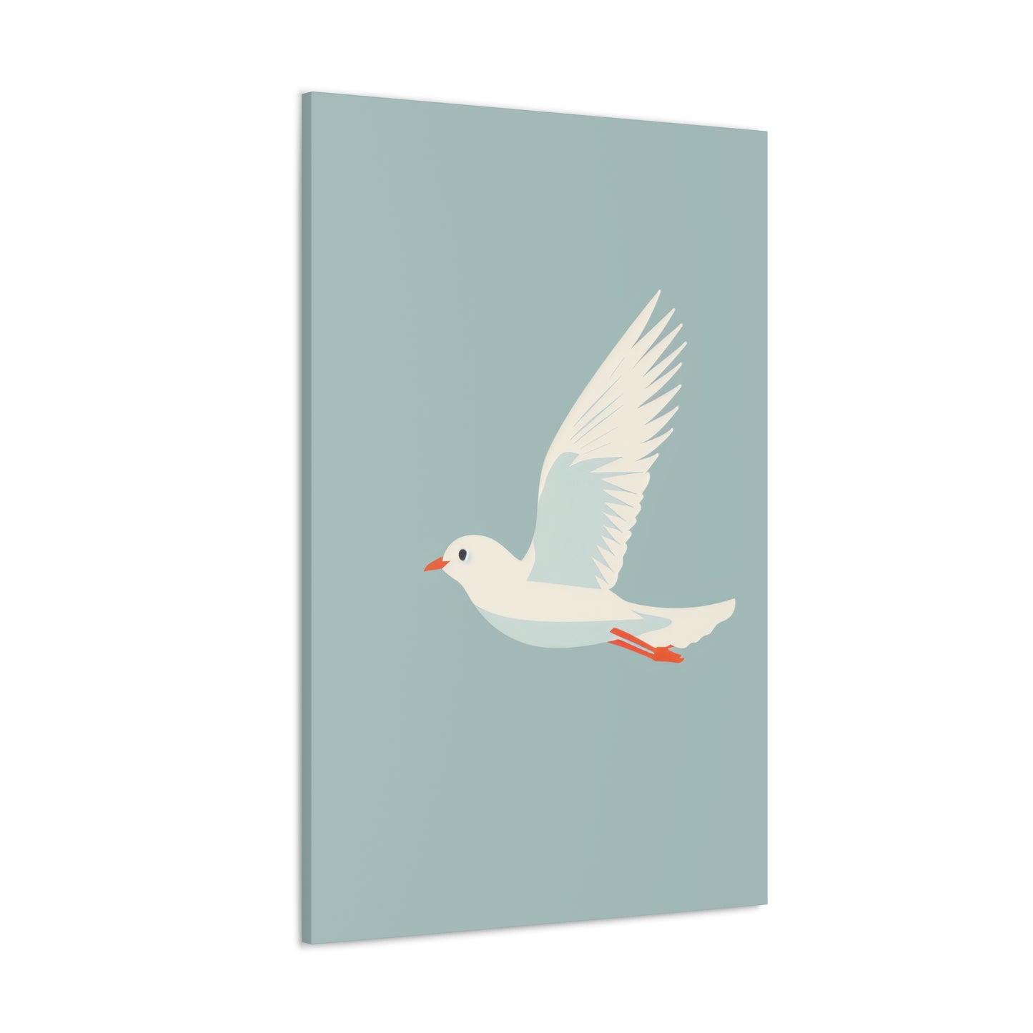 White Dove Flying Digital Illustration Canvas Gallery Wraps