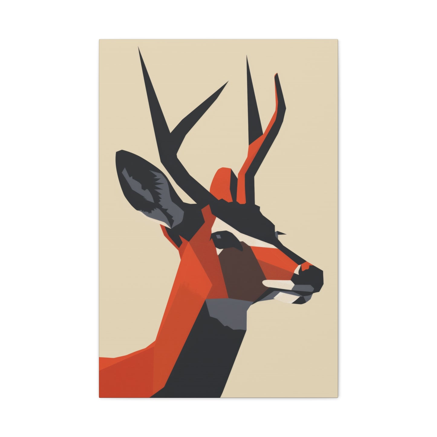 Reindeer with antlers Digital Illustration Canvas Gallery Wraps