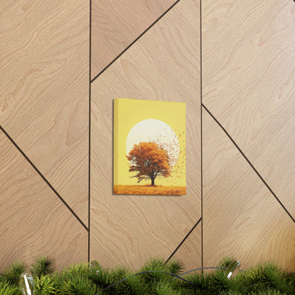 Tree in a Golden Sunset Digital Illustration Canvas Gallery Wraps