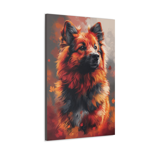 Papillon Dog - Abstract Illustration Canvas Gallery Wraps