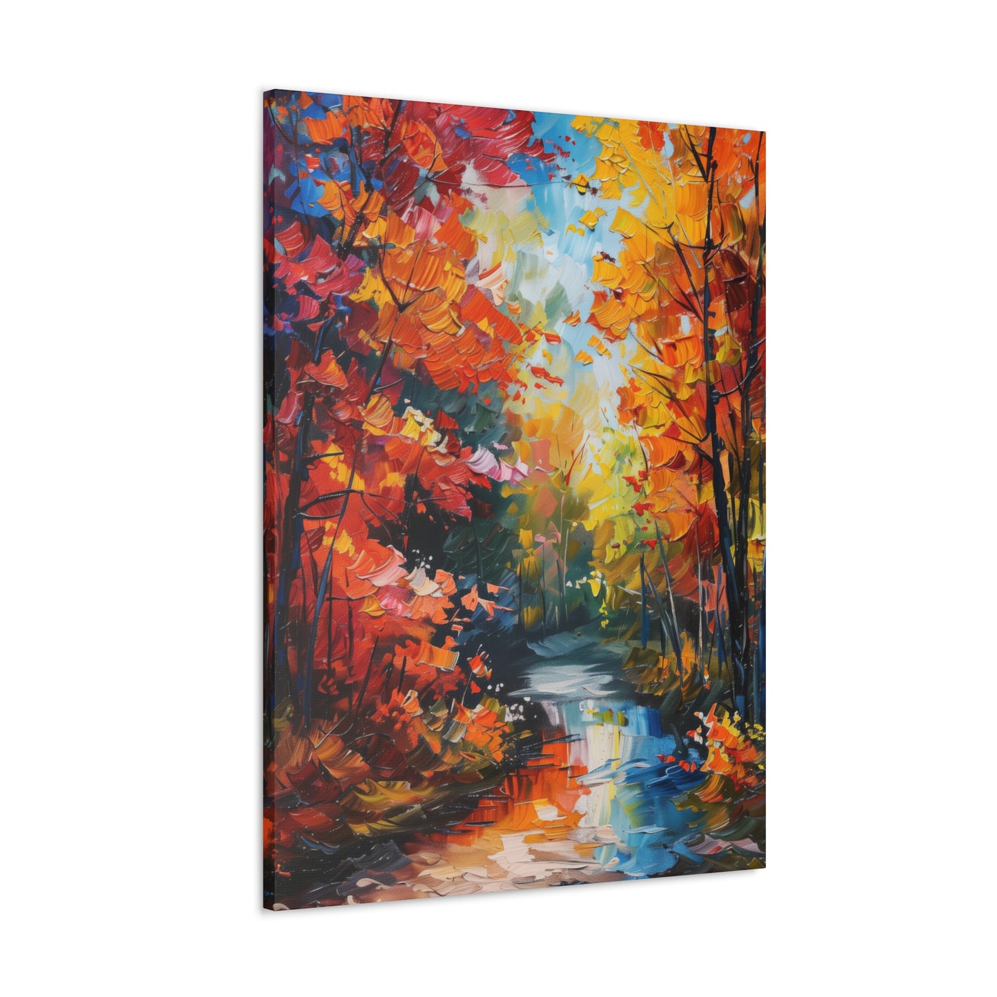 Road Through Autumn Flower Forest - Leonid Afremov Oil Painting Canvas Gallery Wraps