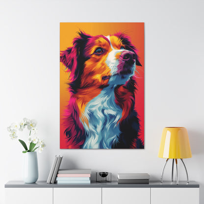 Border Collie Dog - Abstract Illustration Canvas Gallery Wraps