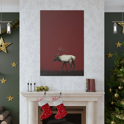 Moose with Antlers Digital Illustration Canvas Gallery Wraps