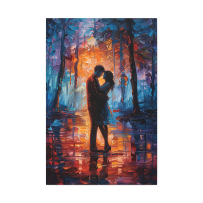 Couple - Leonid Afremov Style Digital Oil Painting Canvas Gallery Wraps