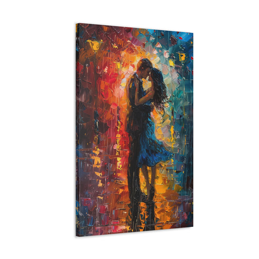 Couple Dancing - Leonid Afremov Style Digital Oil Painting Canvas Gallery Wraps