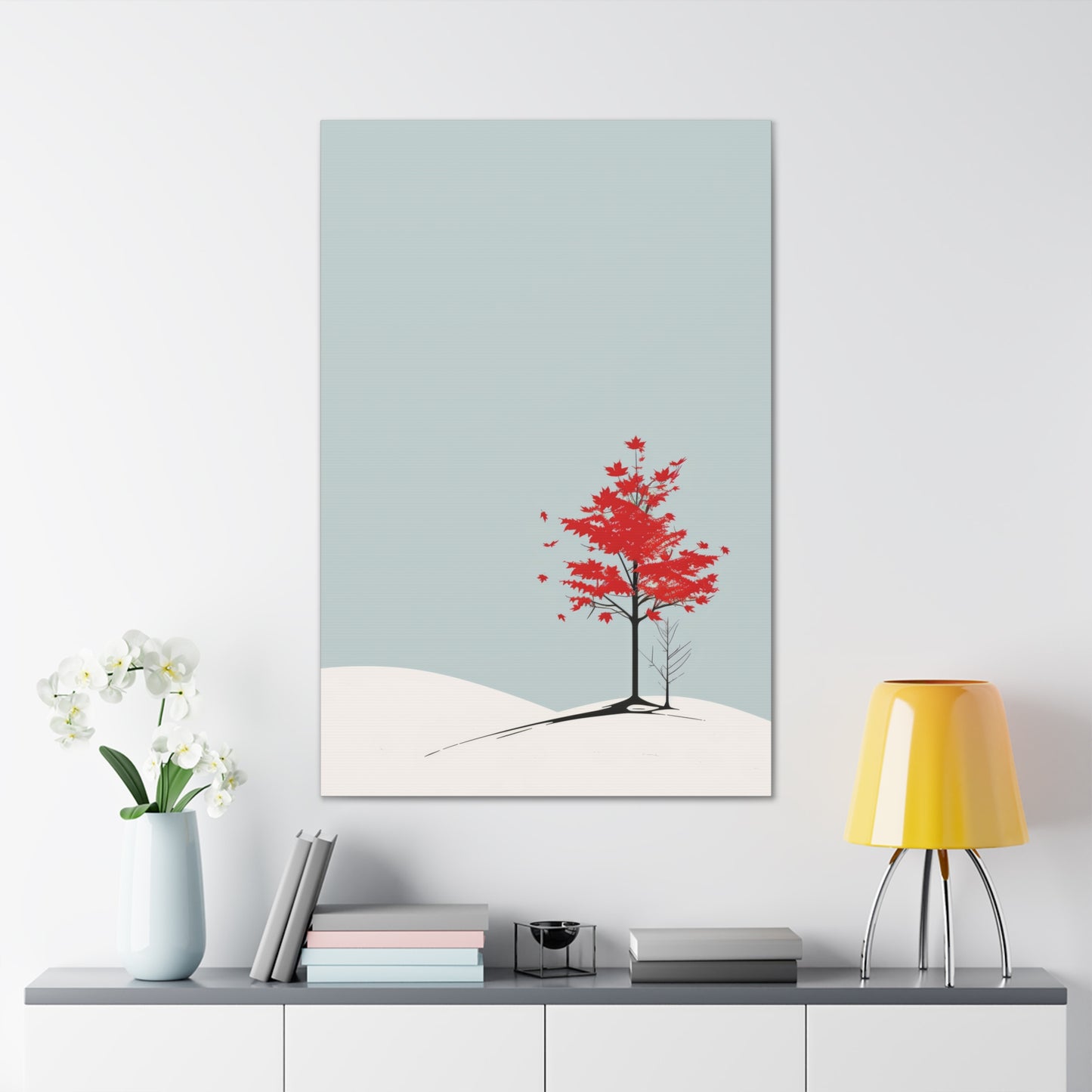 Maple Tree in Winter - Illustration Canvas Gallery Wraps