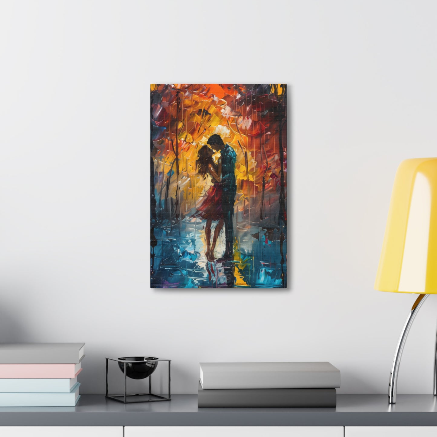 Couple - Leonid Afremov Style Digital Oil Painting Canvas Gallery Wraps