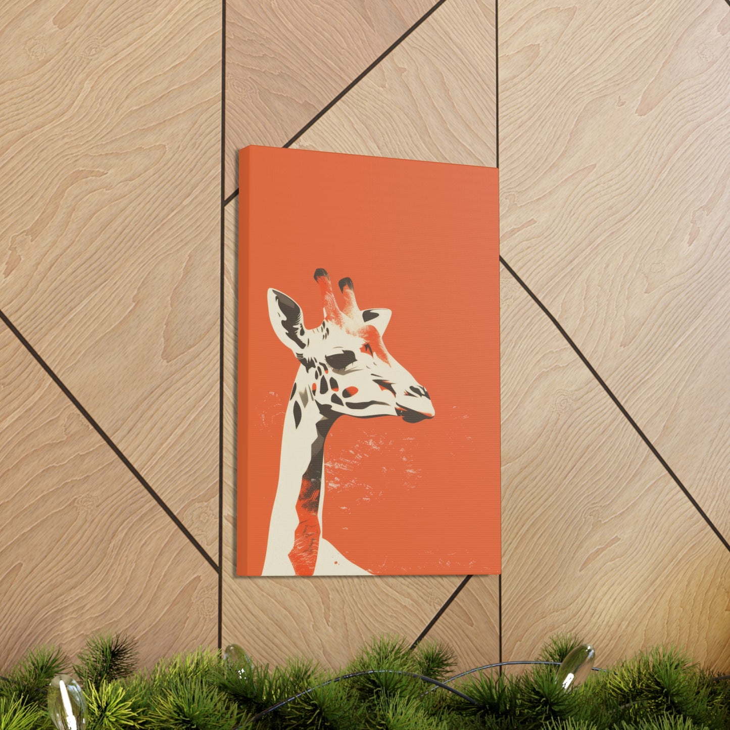 Giraffe Digital Illustration Canvas Gallery Wraps