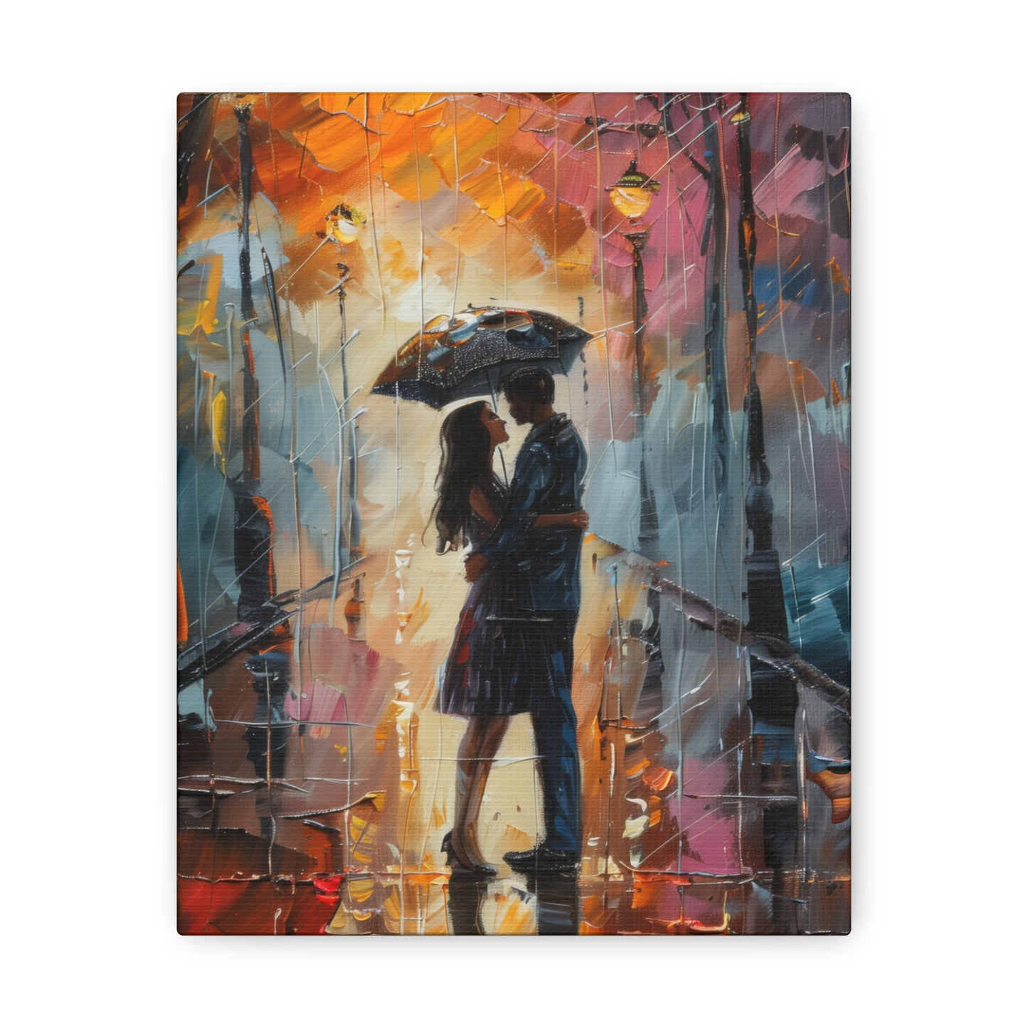 Couple - Leonid Afremov Style Digital Oil Painting Canvas Gallery Wraps