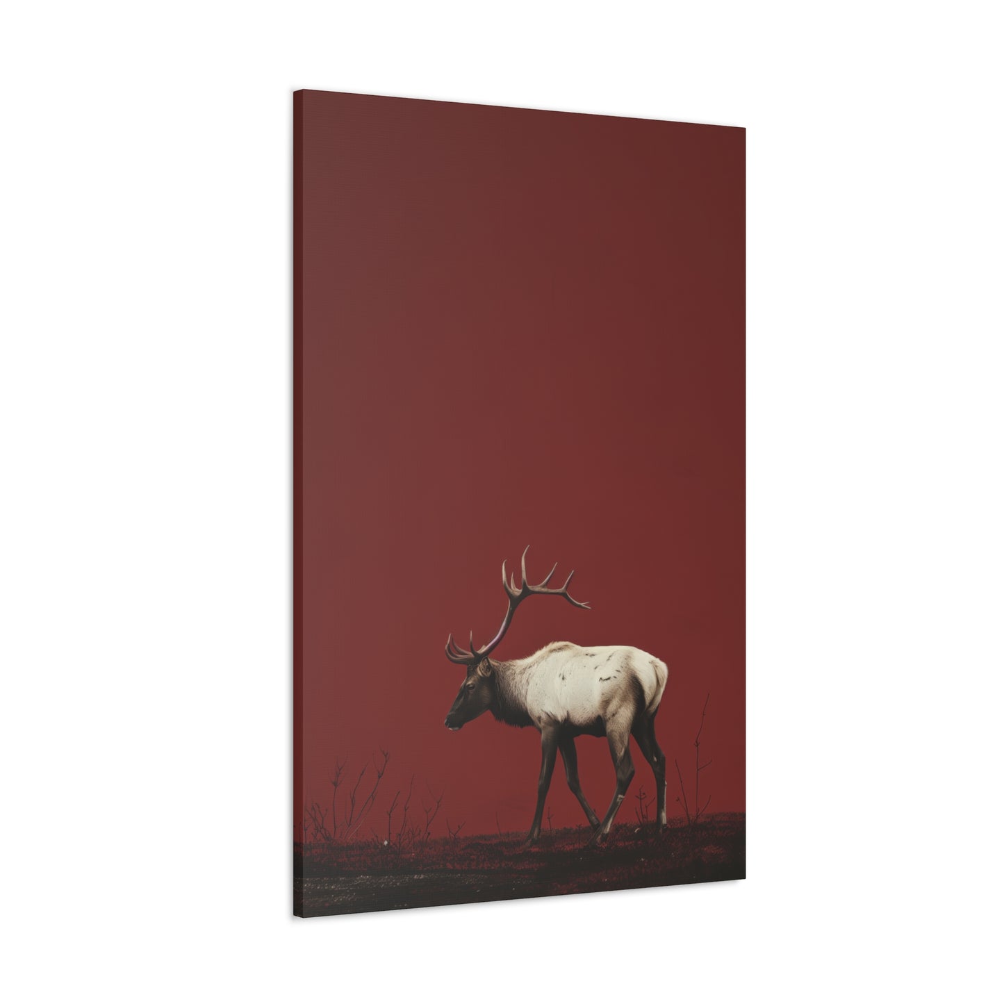 Moose with Antlers Digital Illustration Canvas Gallery Wraps