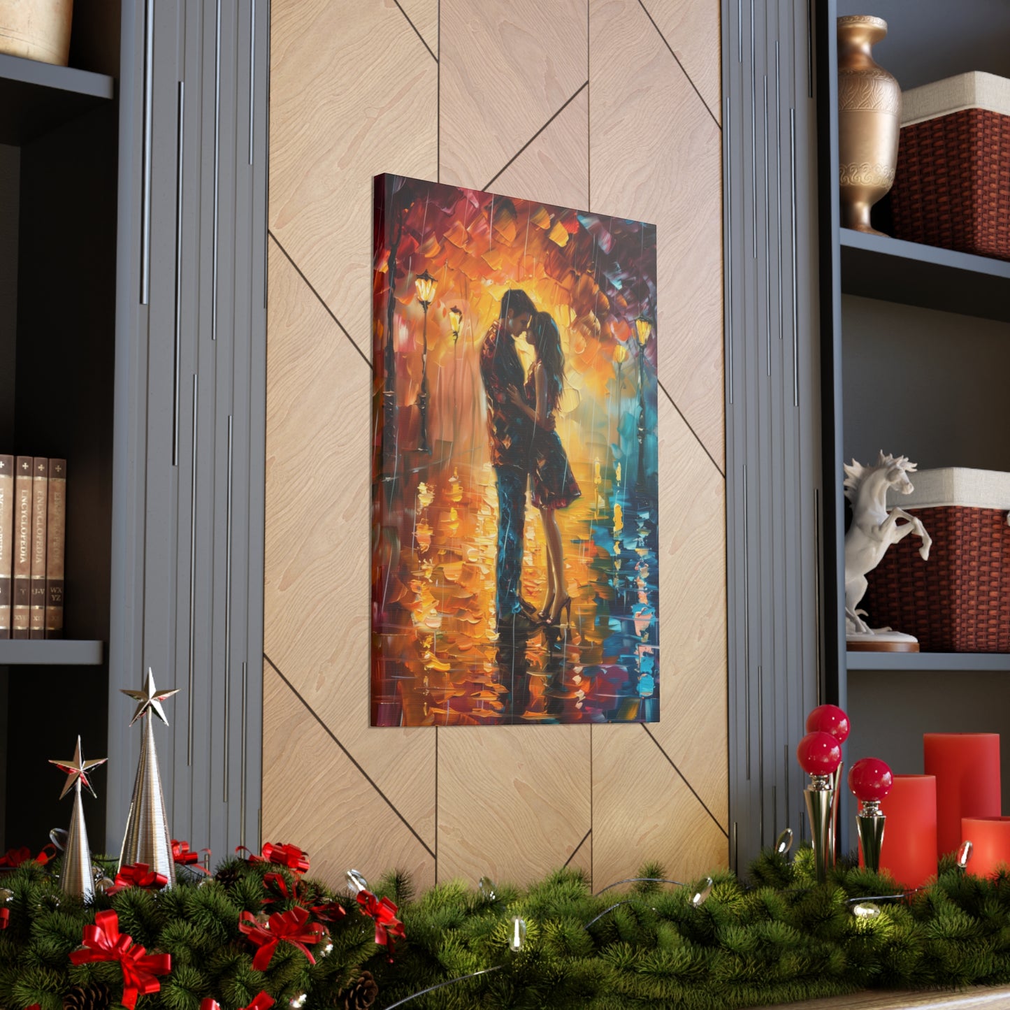 Couple - Leonid Afremov Style Digital Oil Painting Canvas Gallery Wraps