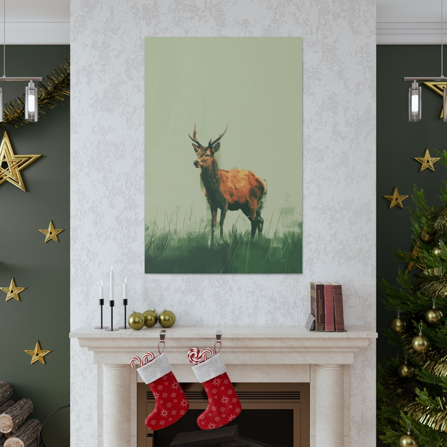 Reindeer Digital Illustration Canvas Gallery Wraps