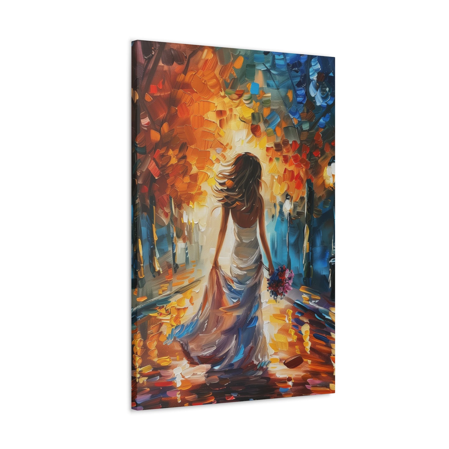 Bride in the Streets - Leonid Afremov Style Digital Print Canvas Gallery Wraps