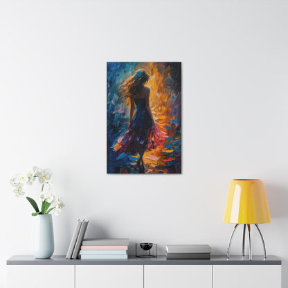 girl - Leonid Afremov Style Digital Print Canvas Gallery Wraps