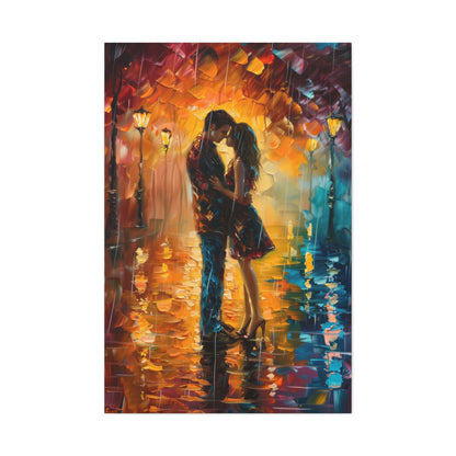 Couple - Leonid Afremov Style Digital Oil Painting Canvas Gallery Wraps