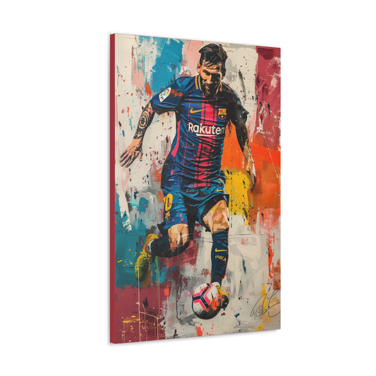 Lionel Messi - Abstract Digital Painting Canvas Gallery Wraps