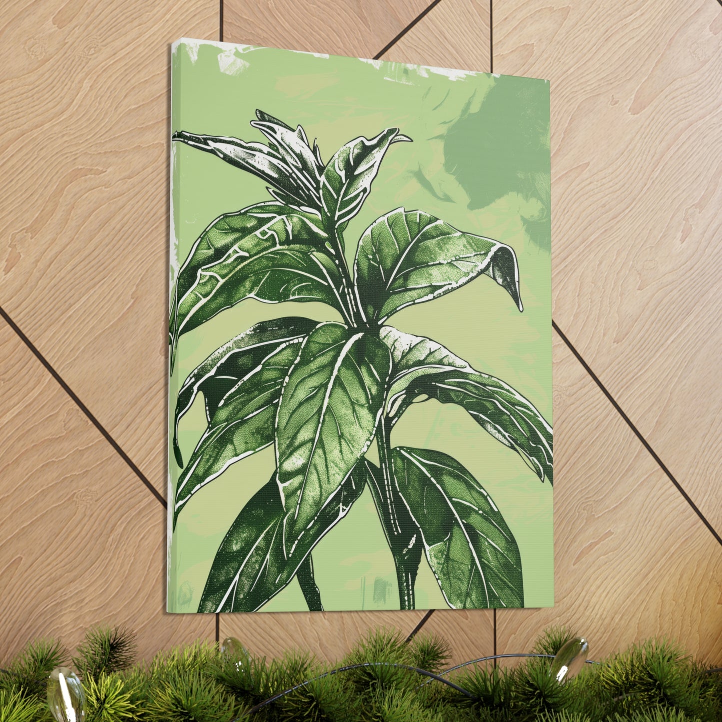 Plant Leaves Digital Illustration Canvas Gallery Wraps