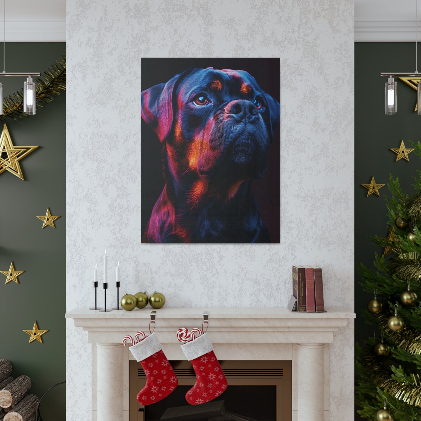 Rottweiler Dog - Abstract Illustration Canvas Gallery Wraps