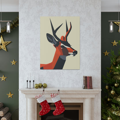 Reindeer with antlers Digital Illustration Canvas Gallery Wraps