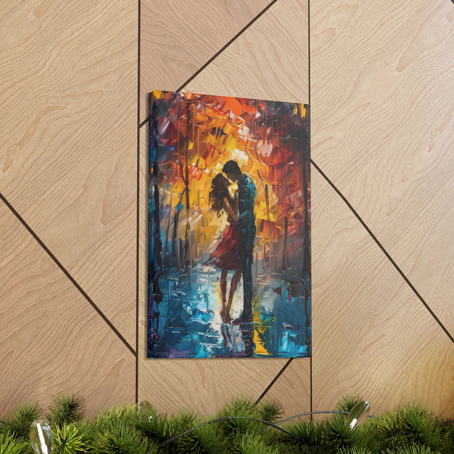 Couple - Leonid Afremov Style Digital Oil Painting Canvas Gallery Wraps