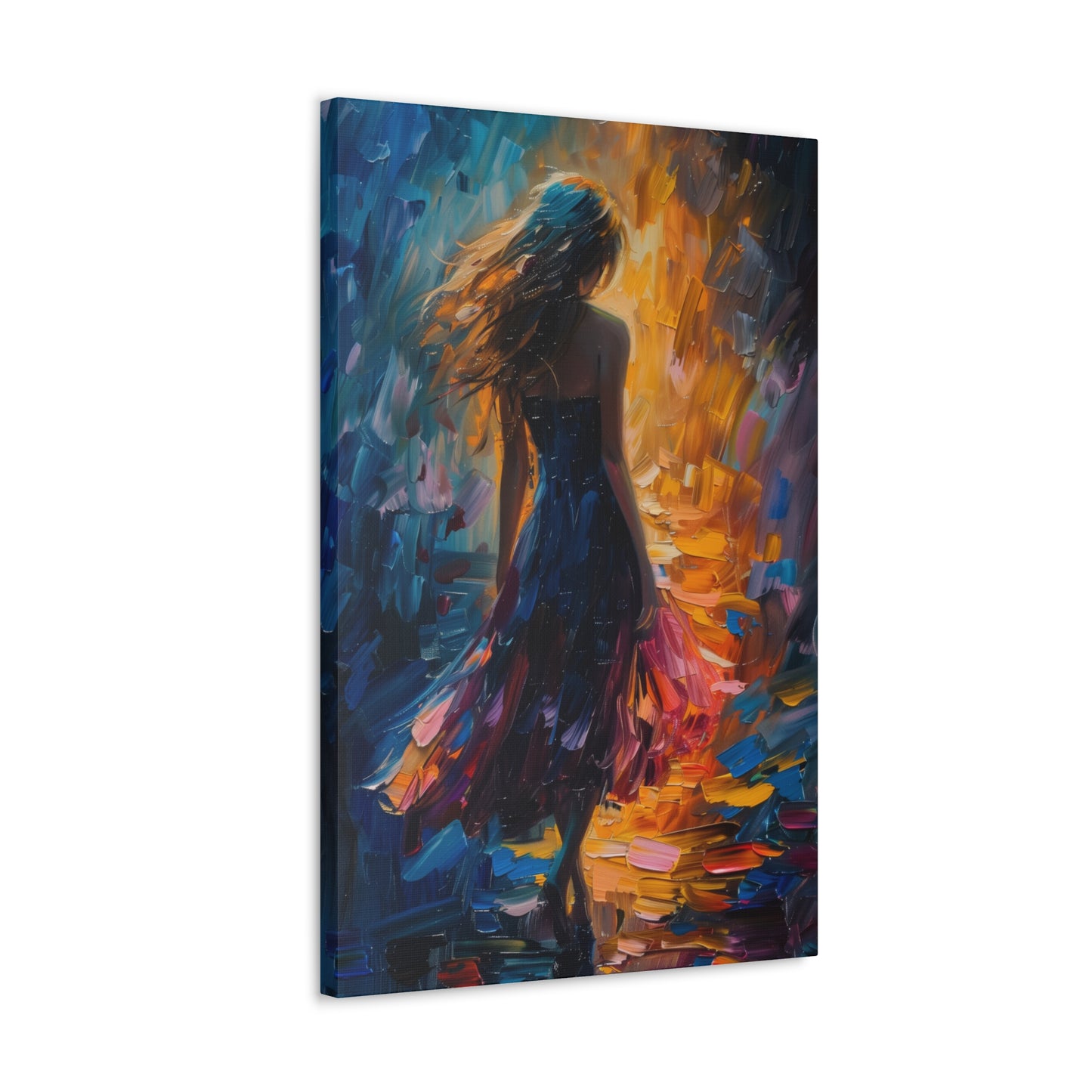 girl - Leonid Afremov Style Digital Print Canvas Gallery Wraps