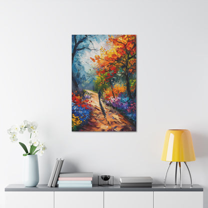 Person Running Through Autumn Forest - Leonid Afremov Oil Painting Canvas Gallery Wraps