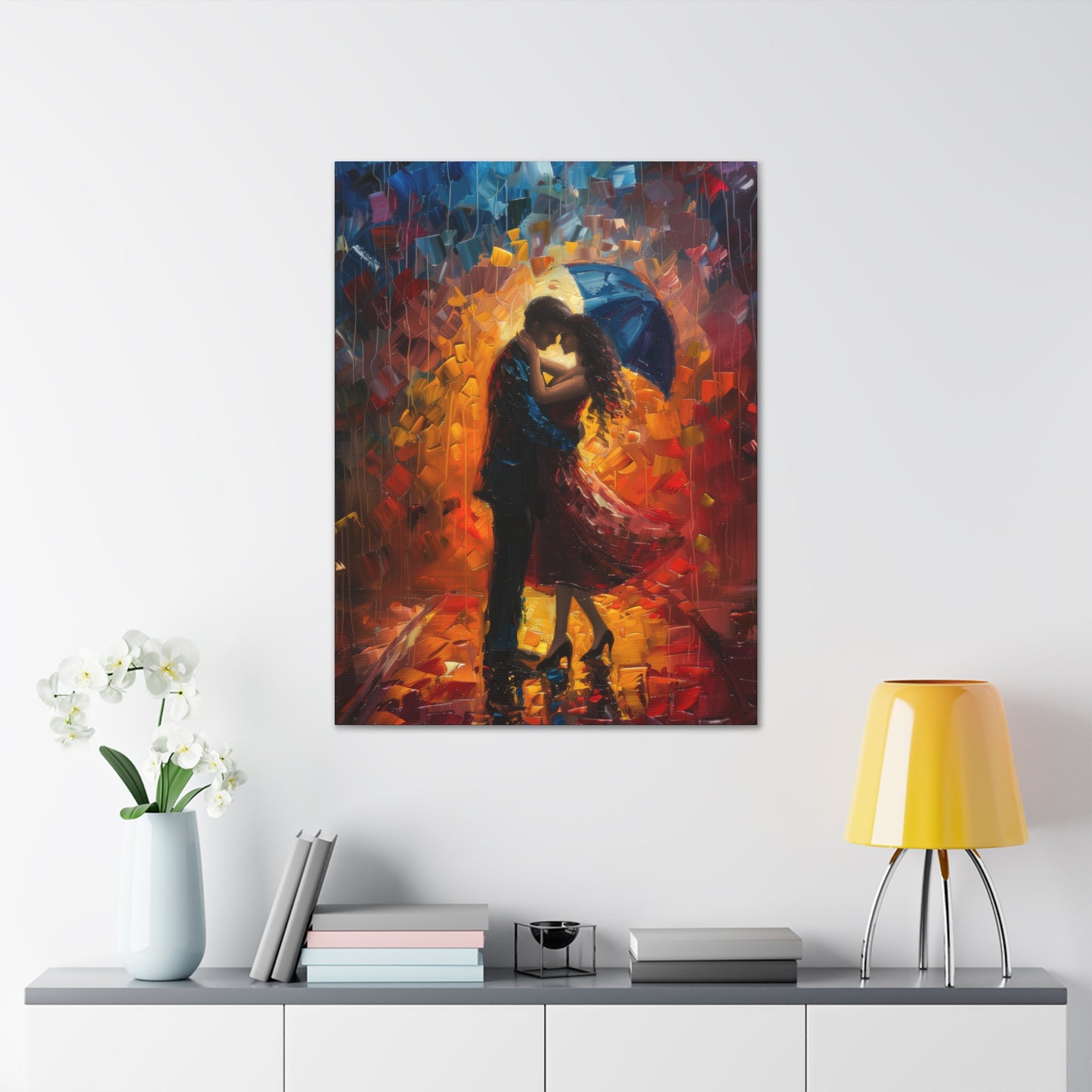 Couple - Leonid Afremov Style Digital Oil Painting Canvas Gallery Wraps