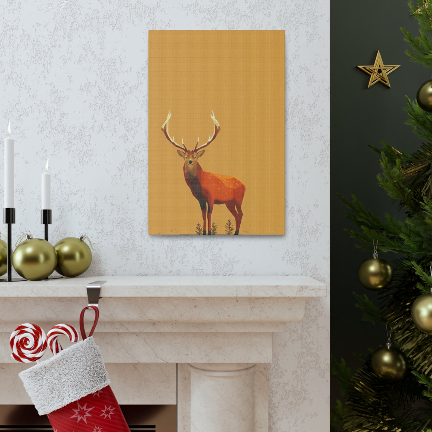 Reindeer Digital Illustration Canvas Gallery Wraps