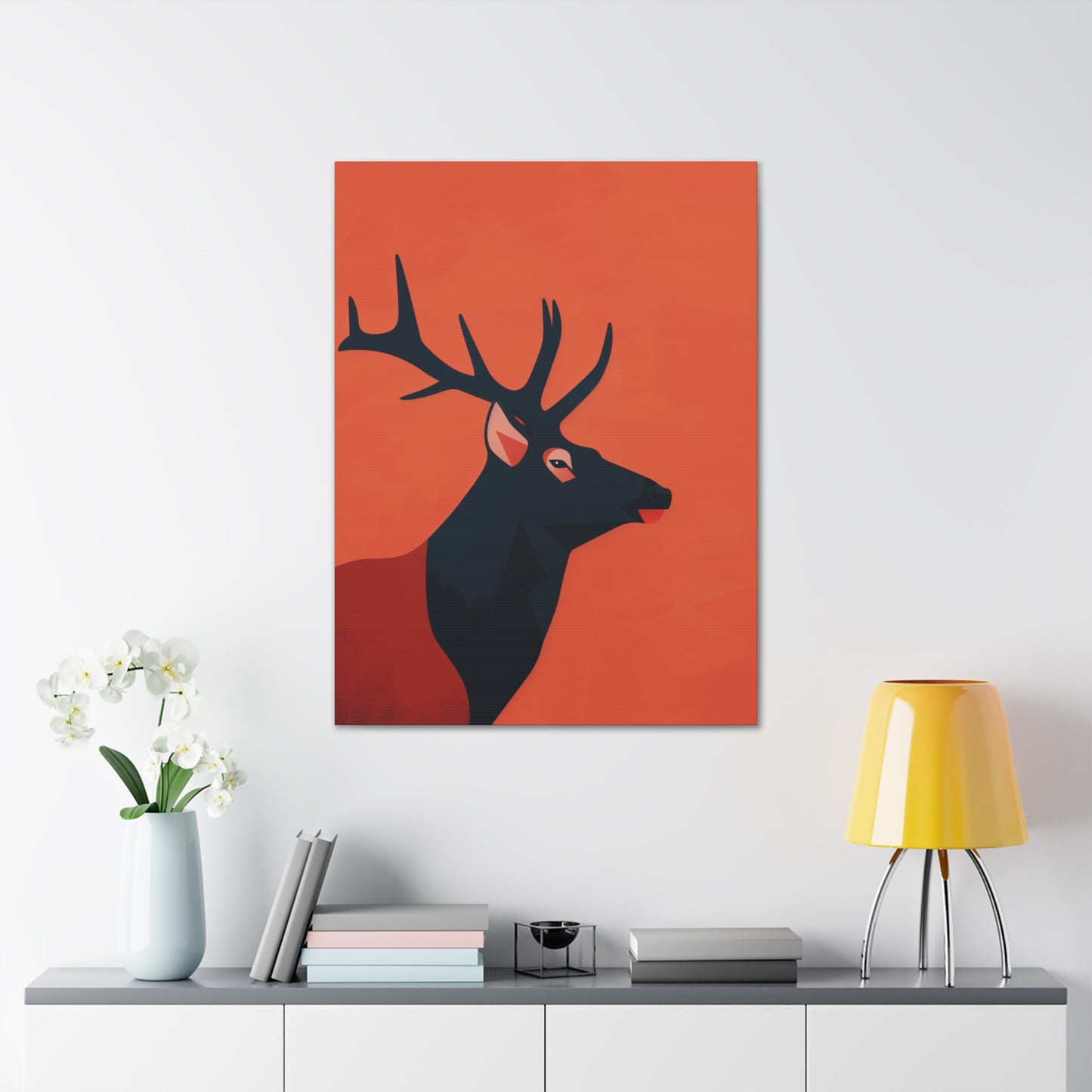 Reindeer with antlers Digital Illustration Canvas Gallery Wraps