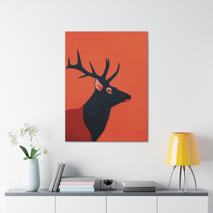 Reindeer with antlers Digital Illustration Canvas Gallery Wraps