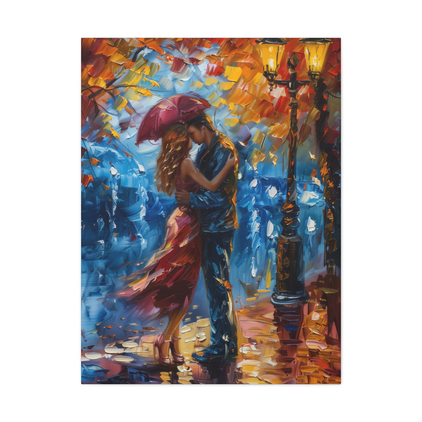 Couple - Leonid Afremov Style Digital Oil Painting Canvas Gallery Wraps