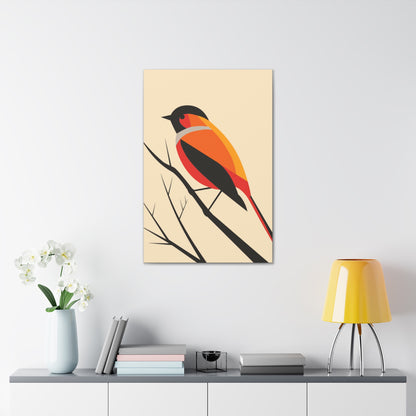 Bird siting on a tree branch Digital Illustration Canvas Gallery Wraps