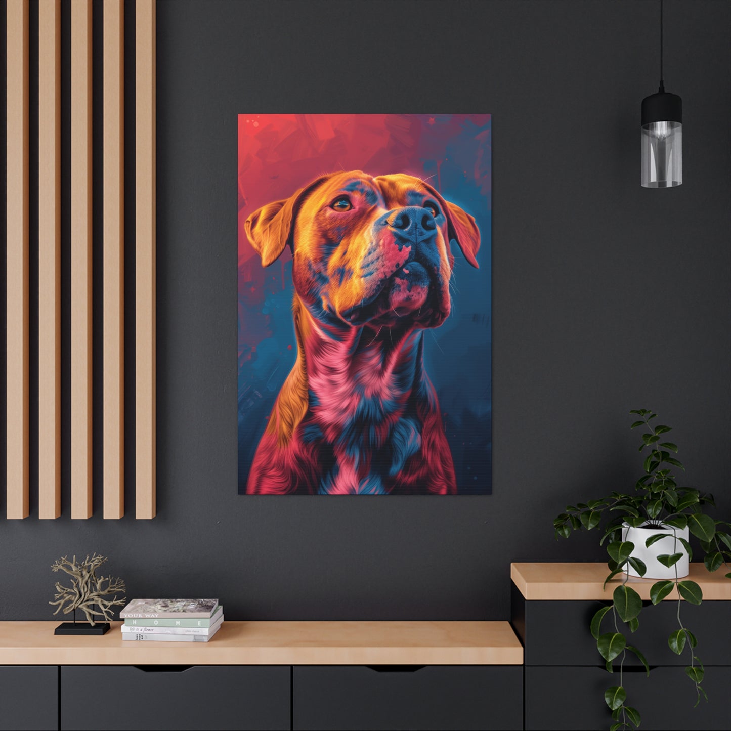 American Pit Bull Terrier - Abstract Illustration Canvas Gallery Wraps