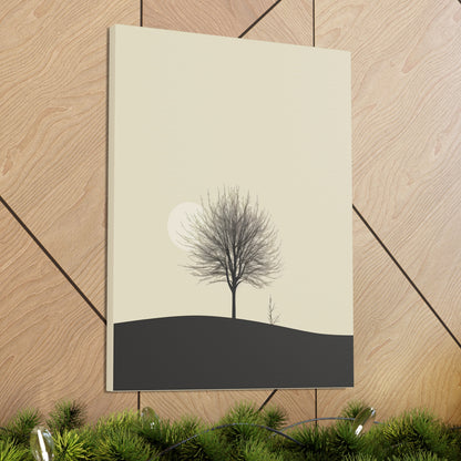 Lone Leafless Tree - Illustration Canvas Gallery Wraps