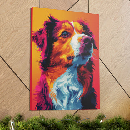 Border Collie Dog - Abstract Illustration Canvas Gallery Wraps