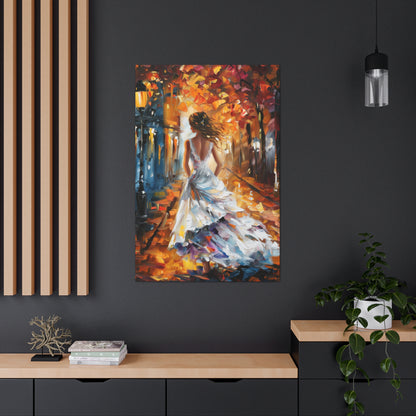 bride walking in street - Leonid Afremov Style Digital Print Canvas Gallery Wraps