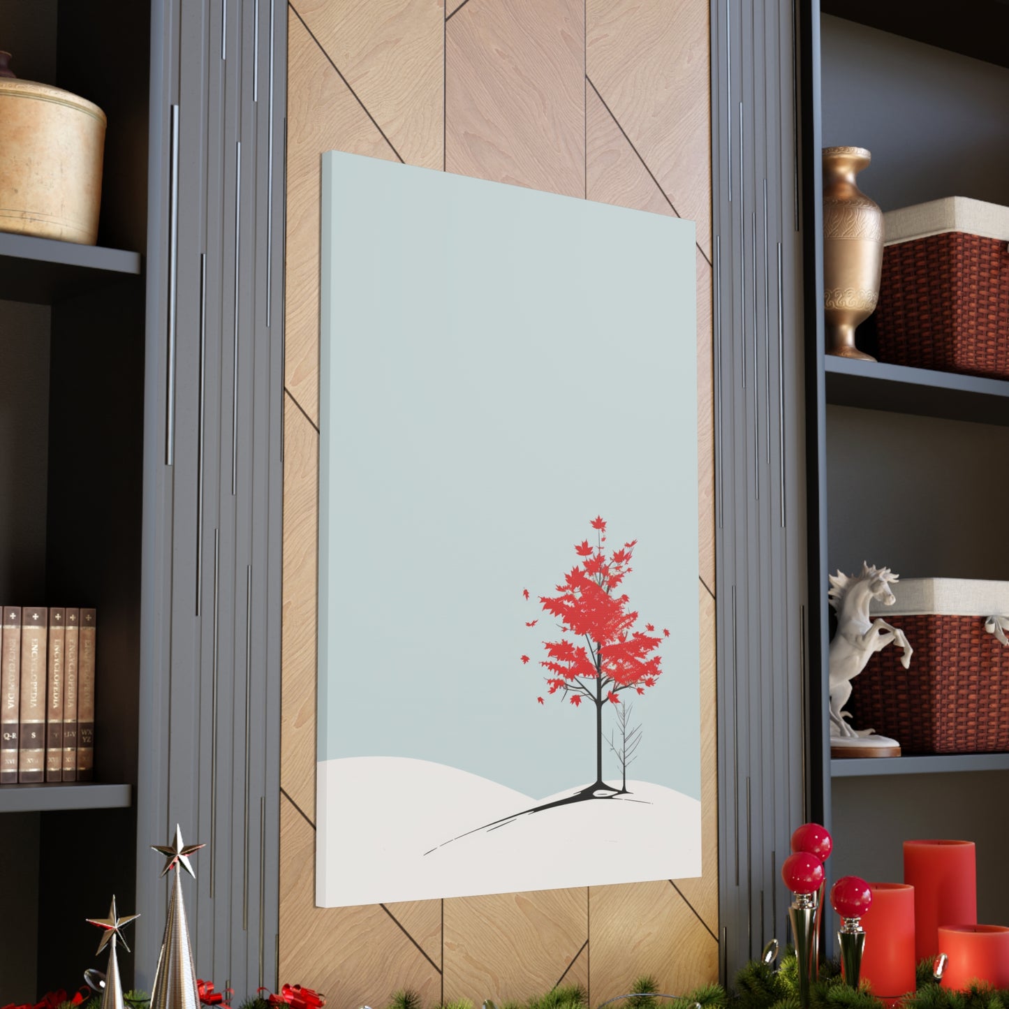 Maple Tree in Winter - Illustration Canvas Gallery Wraps