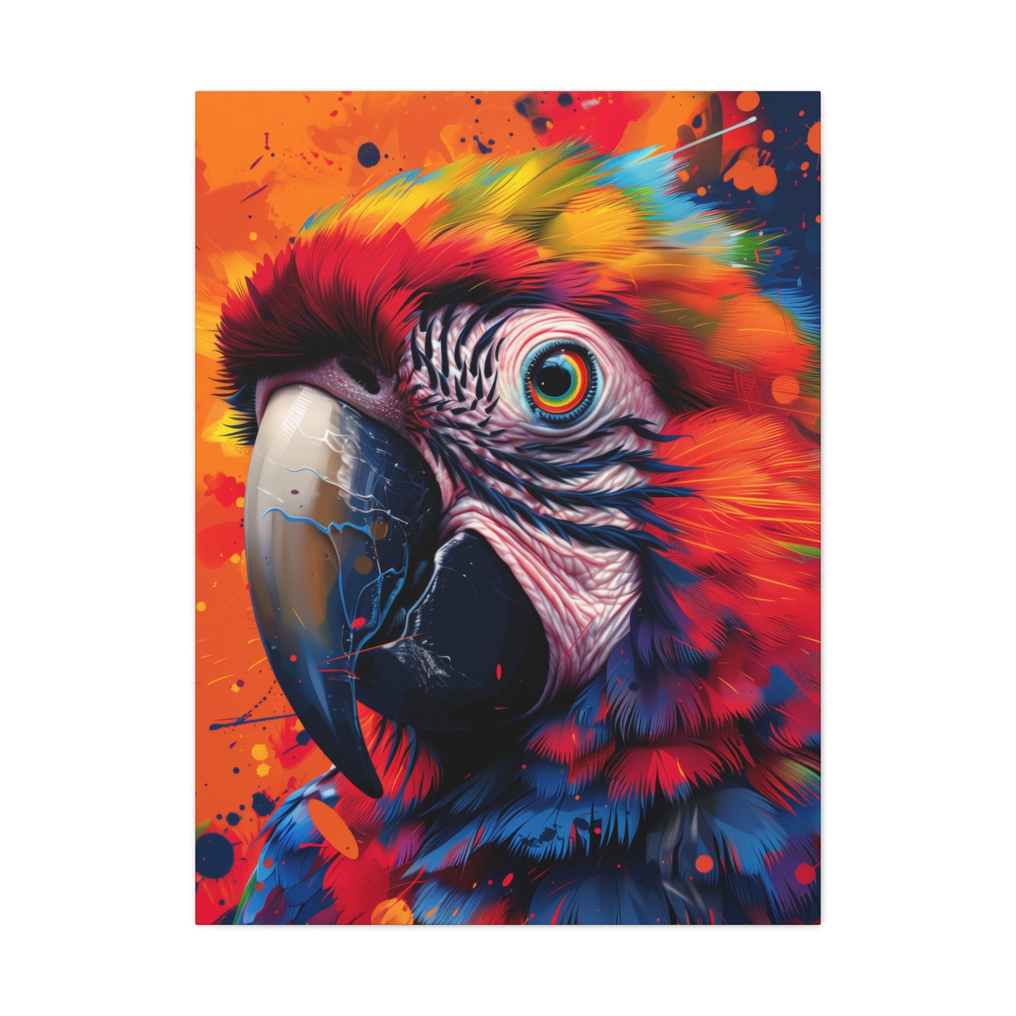 Macaw Parrot - Digital Illustration Canvas Gallery Wraps