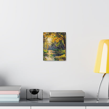 River in a Forest - Claude Monet Style Digital Print Canvas Gallery Wraps