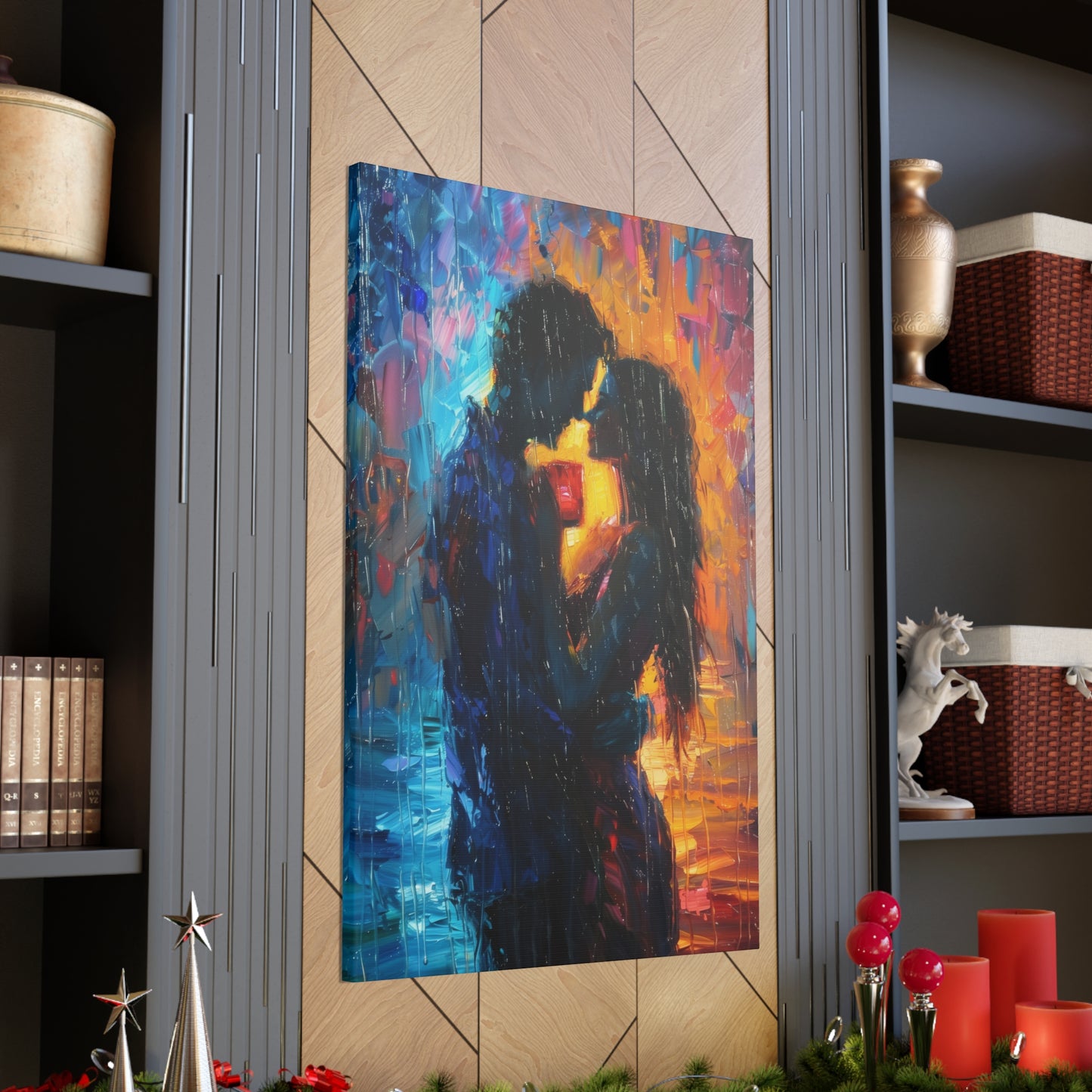 Couple - Leonid Afremov Style Digital Oil Painting Canvas Gallery Wraps