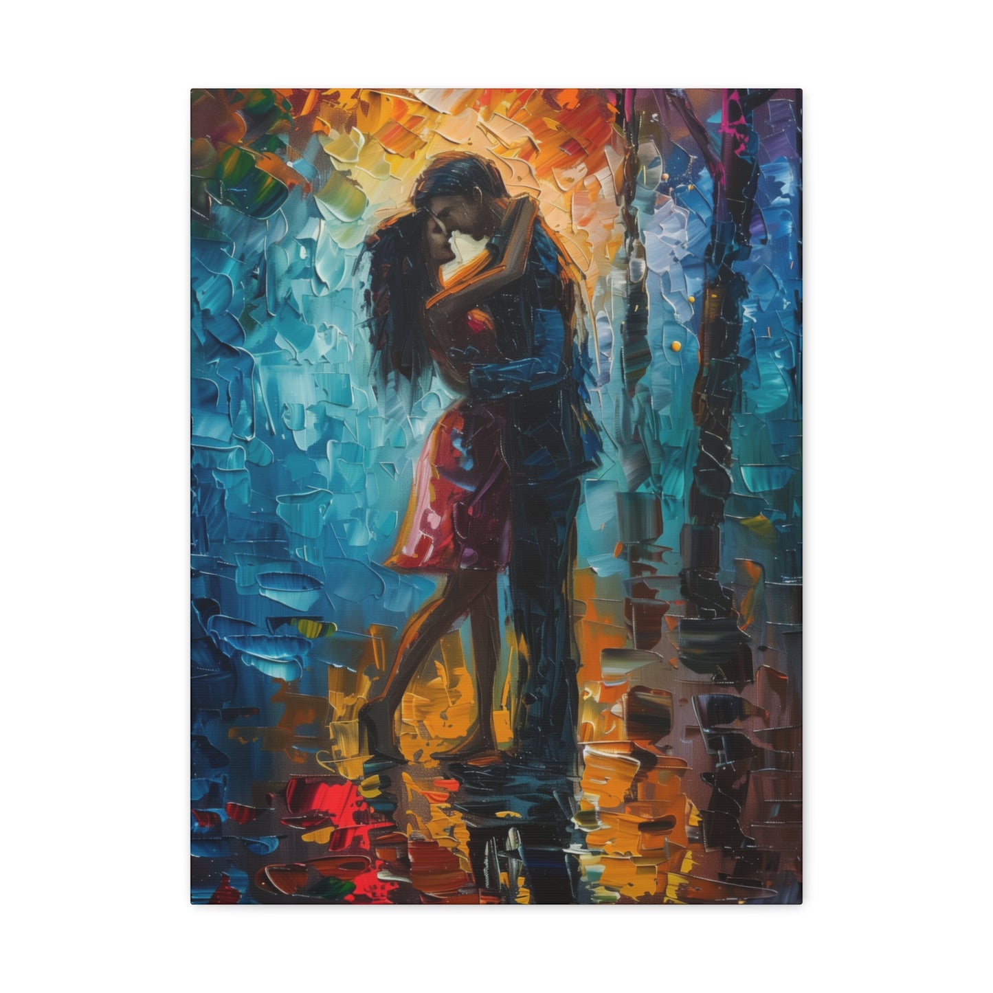 Couple - Leonid Afremov Style Digital Oil Painting Canvas Gallery Wraps