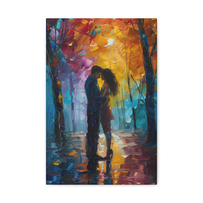 Couple - Leonid Afremov Style Digital Oil Painting Canvas Gallery Wraps