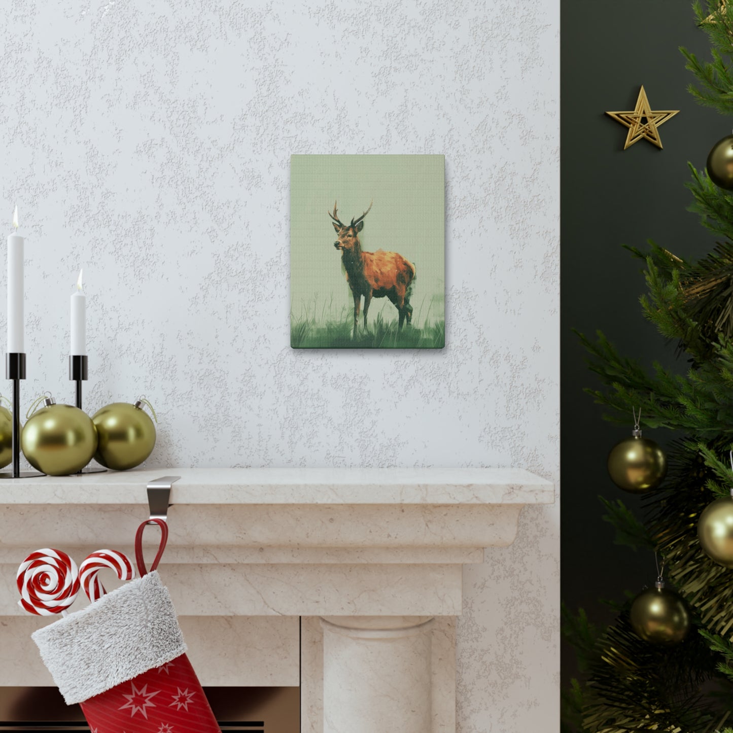 Reindeer Digital Illustration Canvas Gallery Wraps