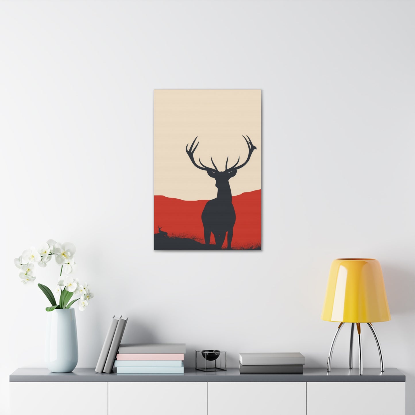 Reindeer with antlers  Digital Illustration Canvas Gallery Wraps