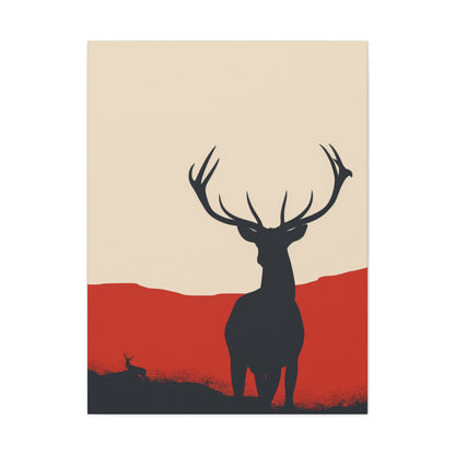 Reindeer with antlers  Digital Illustration Canvas Gallery Wraps