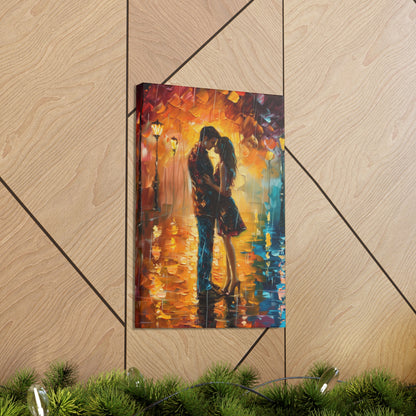 Couple - Leonid Afremov Style Digital Oil Painting Canvas Gallery Wraps