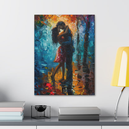 Couple - Leonid Afremov Style Digital Oil Painting Canvas Gallery Wraps