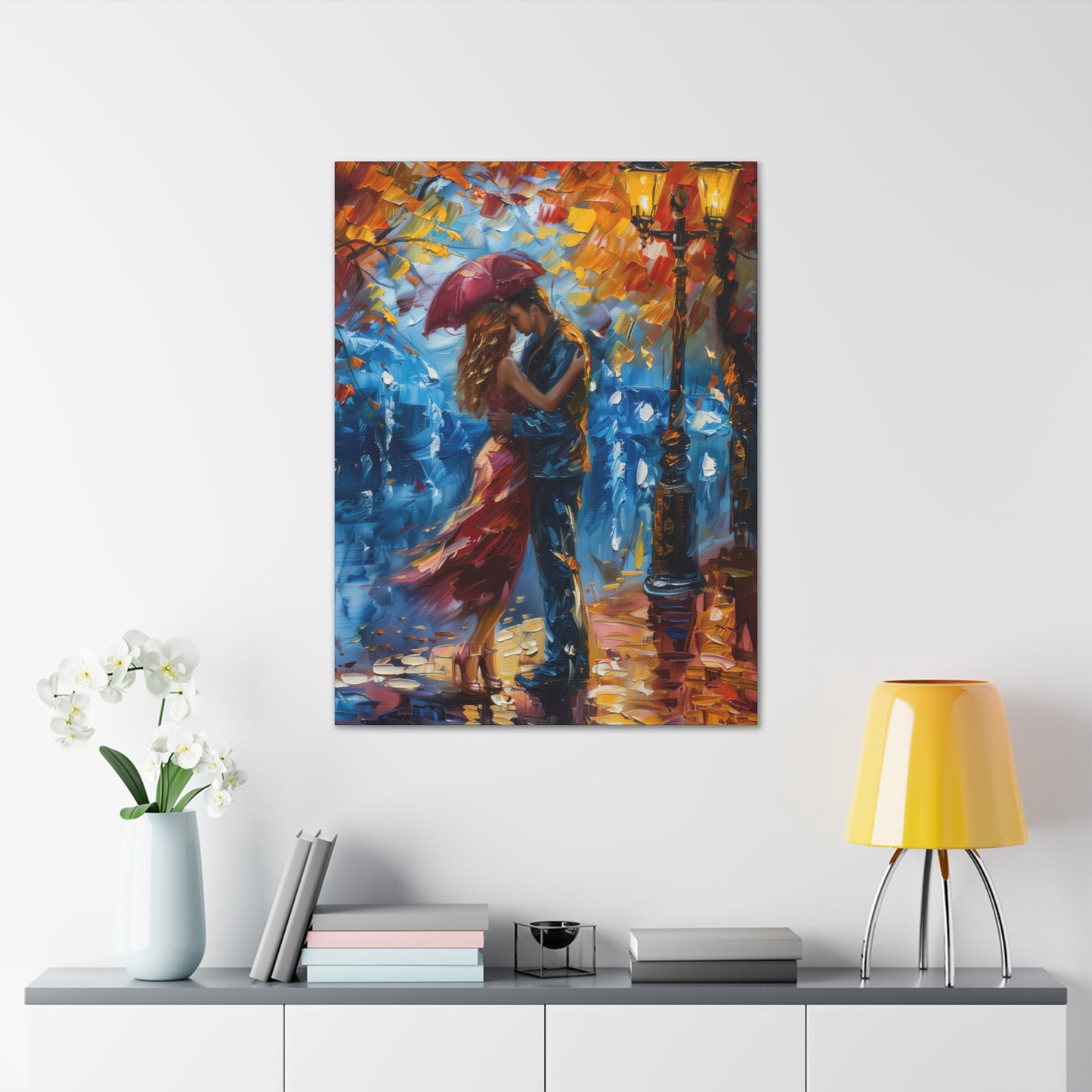 Couple - Leonid Afremov Style Digital Oil Painting Canvas Gallery Wraps