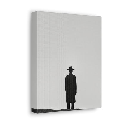 Man Wearing Suit and Porkpie Hat - Takeshi Kitano Style Digital Illustration Canvas Gallery Wraps